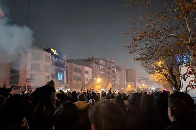 Manifestantes iraníes en Teherán el 8 de enero de 2026
