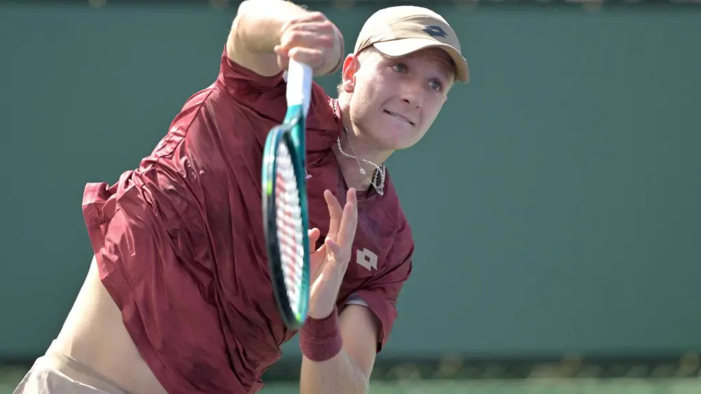 Martín Landaluce, en acción durante un partido de tenis