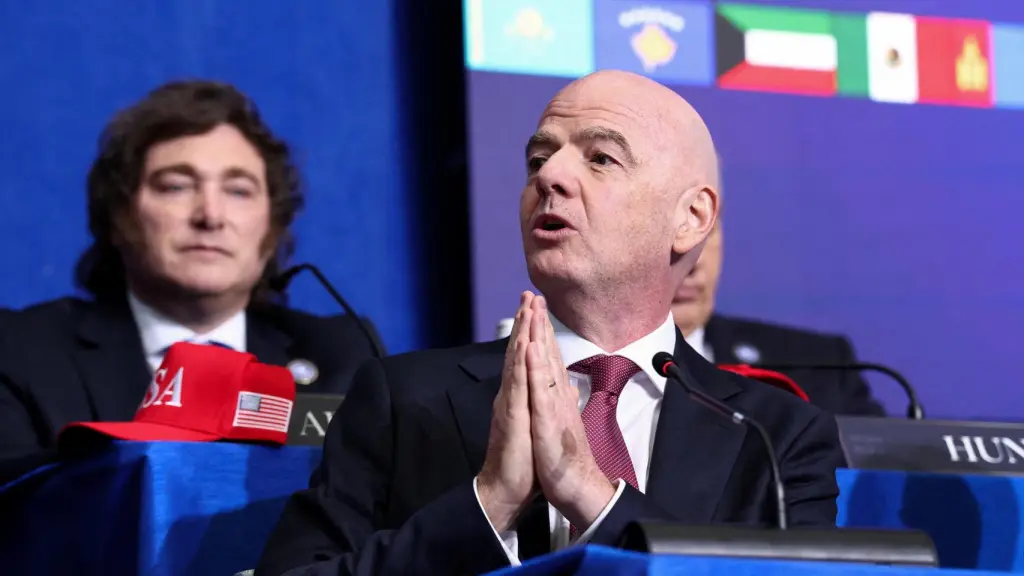 Gianni Infantino, durante la Junta de Paz celebrada en Washington
