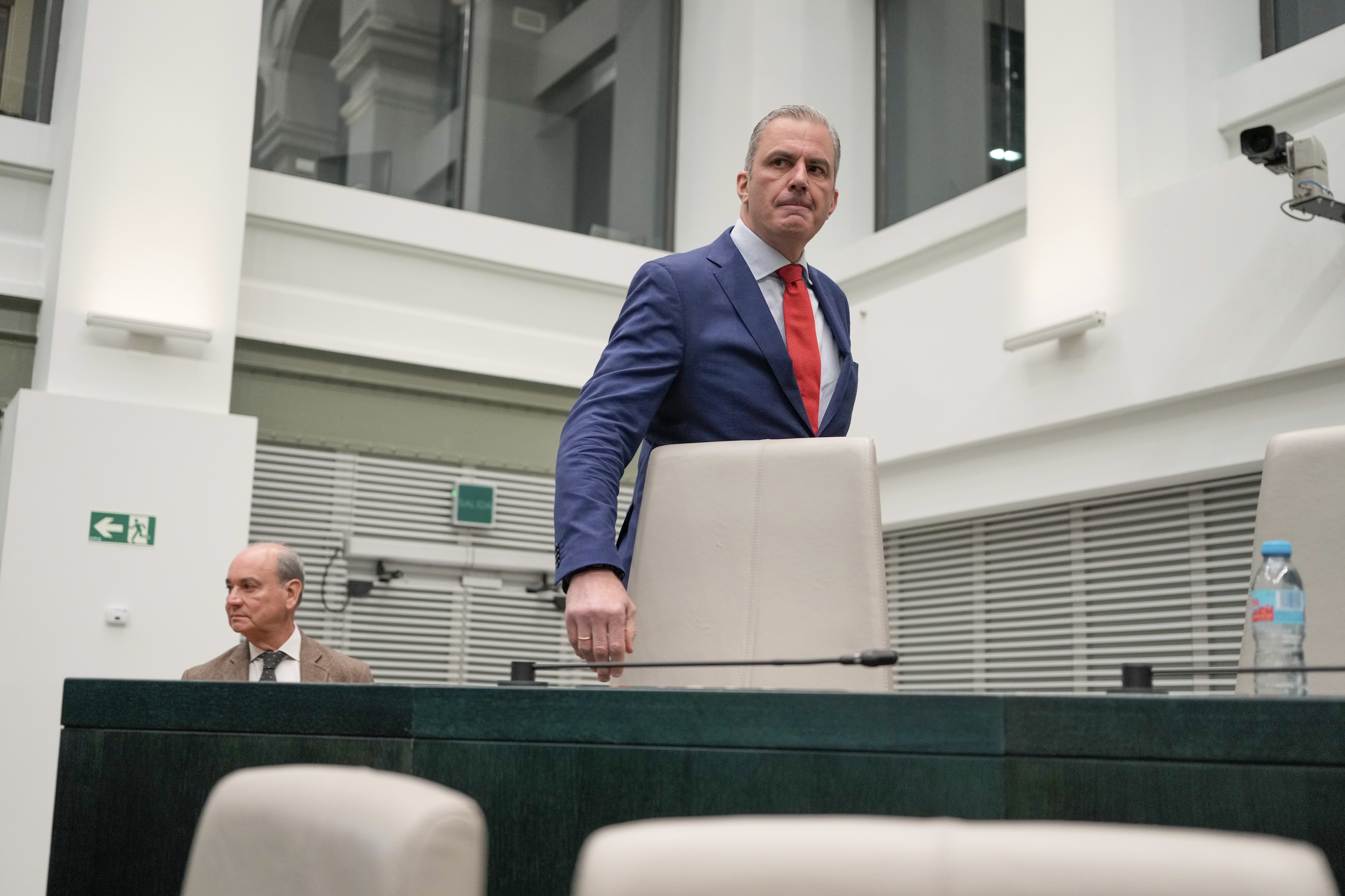 Ortega Smith en el Ayuntamiento de Madrid el pasado febrero, tras su expulsión.