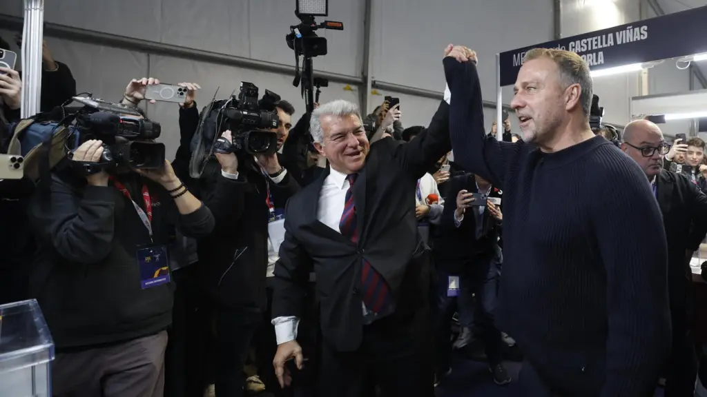 Joan Laporta, en la votación de Hansi Flick.