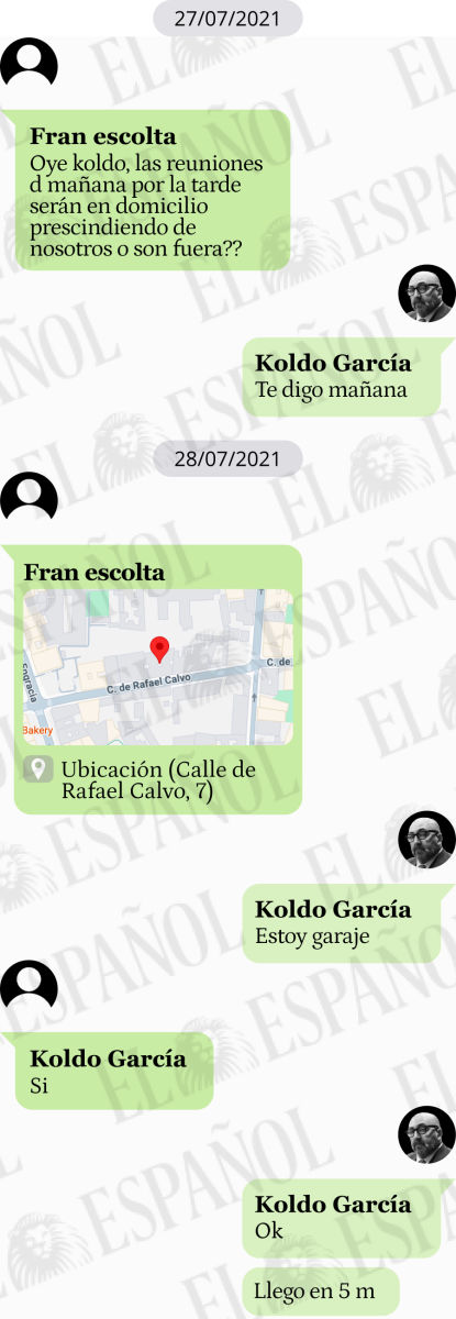Conversación entre Fran y Koldo García en 2021