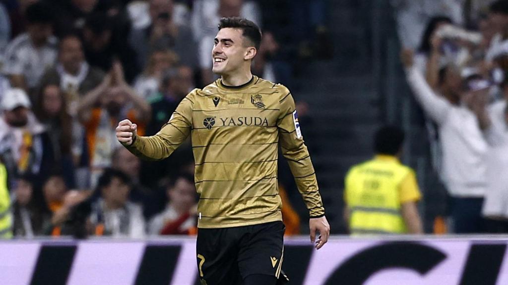 Ander Barrenetxea celebra su gol al Real Madrid