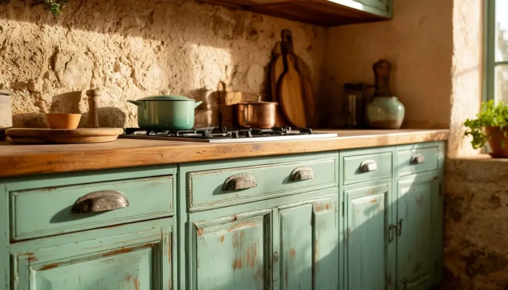 Adiós a cocinas frías: el truco de Calu Rivero con muebles patinados