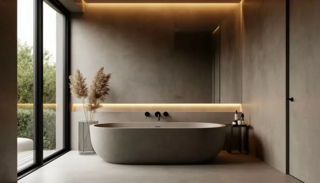 Adiós a las juntas en el baño: el truco del microcemento para un efecto spa