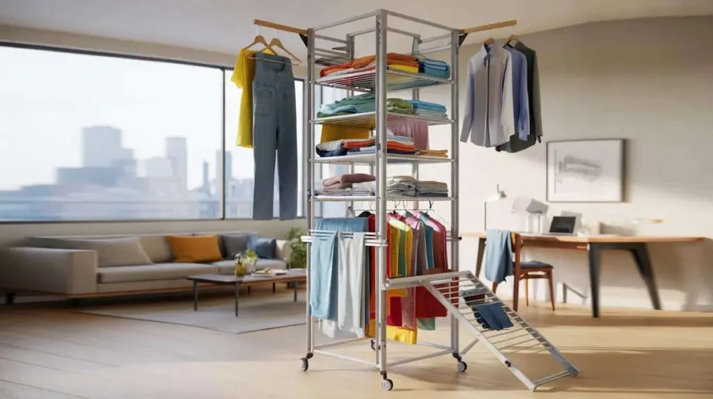 Adiós al desorden: el tendedero de torre de Lidl para secar ropa en un m2