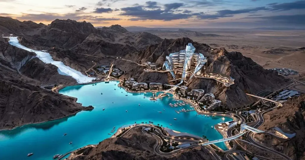 Arabia Saudita desafía al desierto con un lago artificial de 2.7 km y 3 mega presas