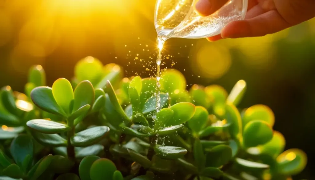 Árbol de jade: pon 2 cucharadas de azúcar para nutrir el microbioma y sus hojas