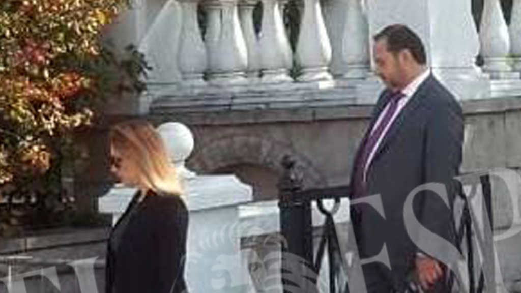 De izq. a der., Jésica Rodríguez, el ministro José Luis Ábalos y su asistente Koldo García, en un viaje oficial en Moscú