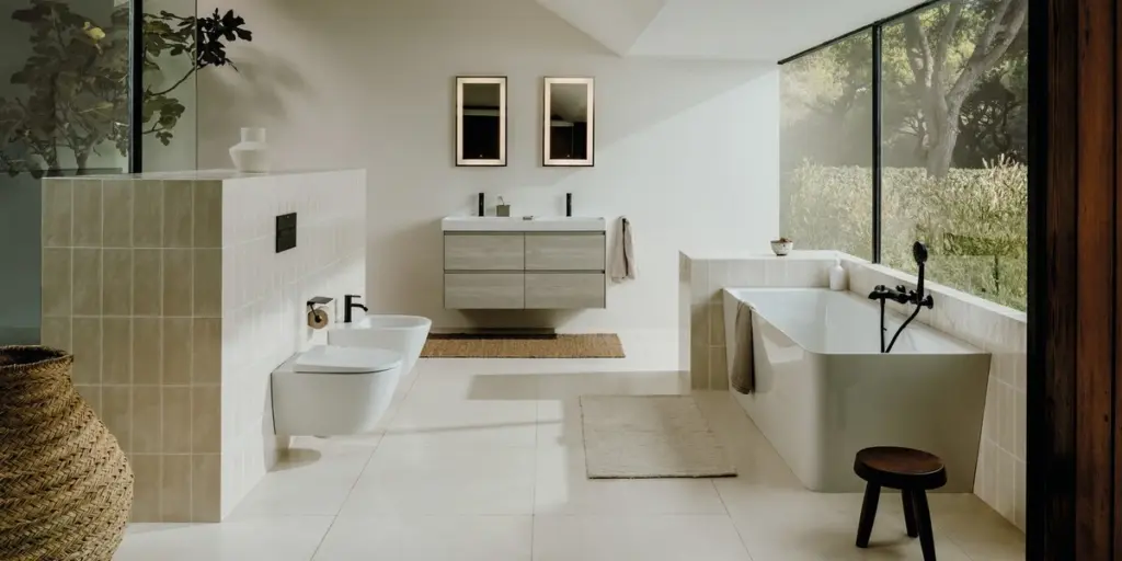 Baño con estilo de Barcelona: el truco de Roca para ahorrar 70€ de agua