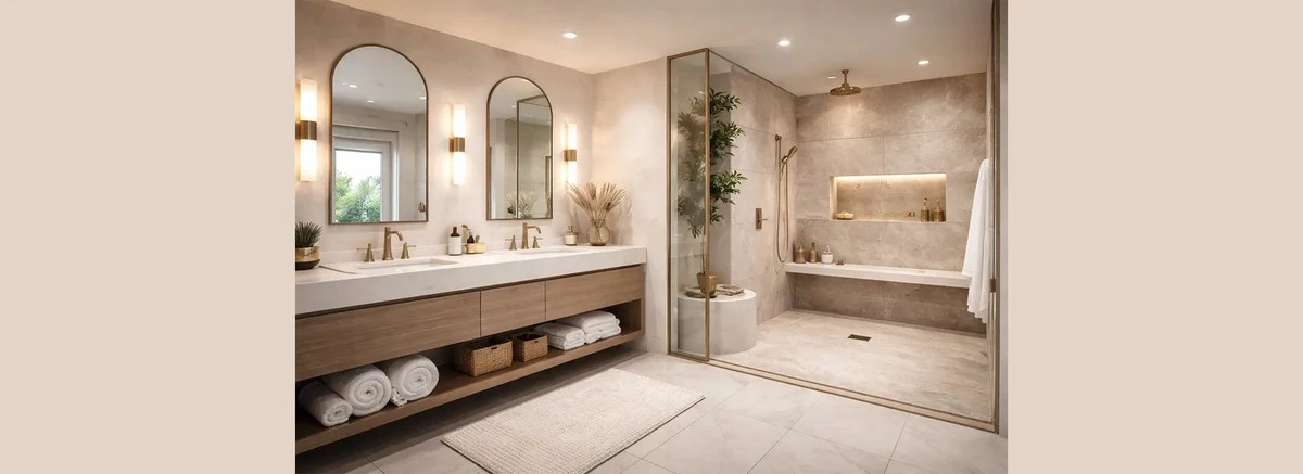 Baños sin moho: Microcemento y Gres porcelánico de gran formato eliminan las juntas - image 1