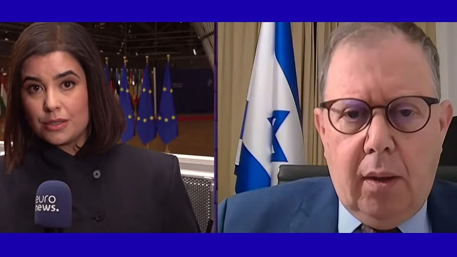 Euronews' Maria Tadeo spoke to Israel’s ambassador to the United Nations in Geneva Daniel Meron on the sidelines of an EU summit held on 19 March.