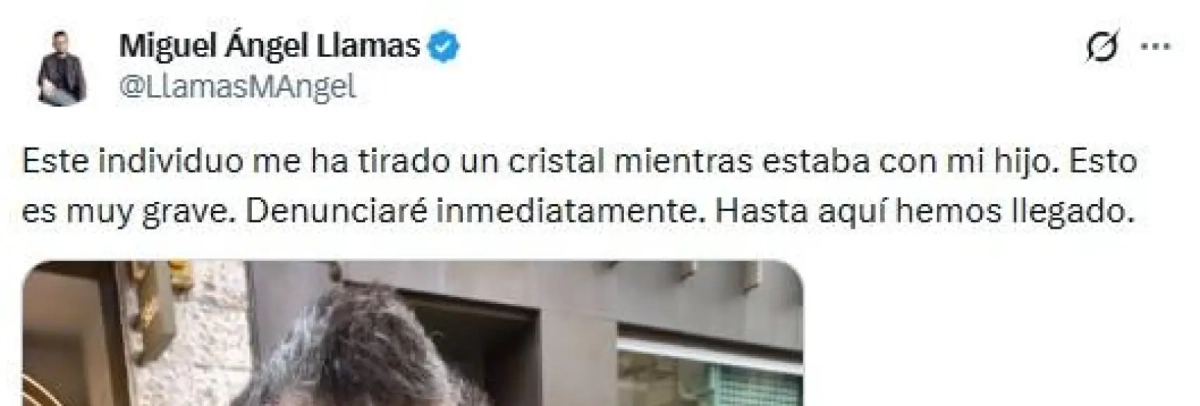 El mensaje publicado en X por el candidato de Podemos, Miguel Ángel Llamas.
