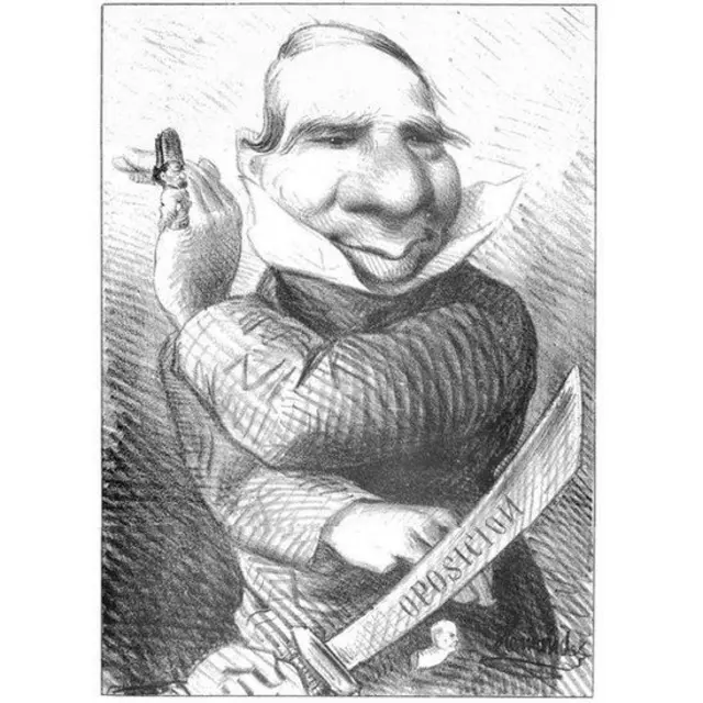 Benito Juárez en una caricatura política