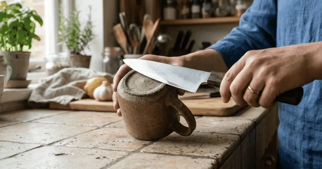 Cambia tu afilador por una taza de cerámica y corta la carne como un profesional
