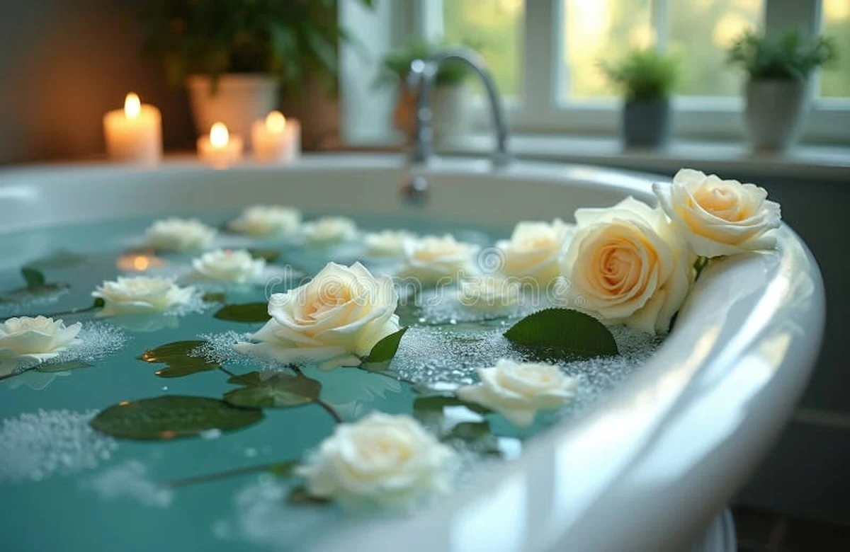 Cambié la sal gruesa por pétalos de rosas blancas en mi baño y el dulzor de mi aura me sorprendió - image 1