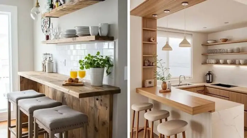 Cocina pequeña: amplía el espacio con una barra de cocina LED y espejos