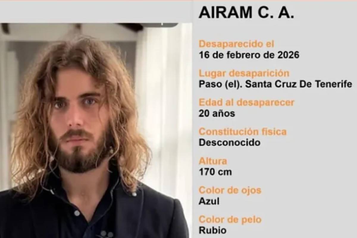 Ficha difundida por las autoridades con los datos y fotos de Airam.