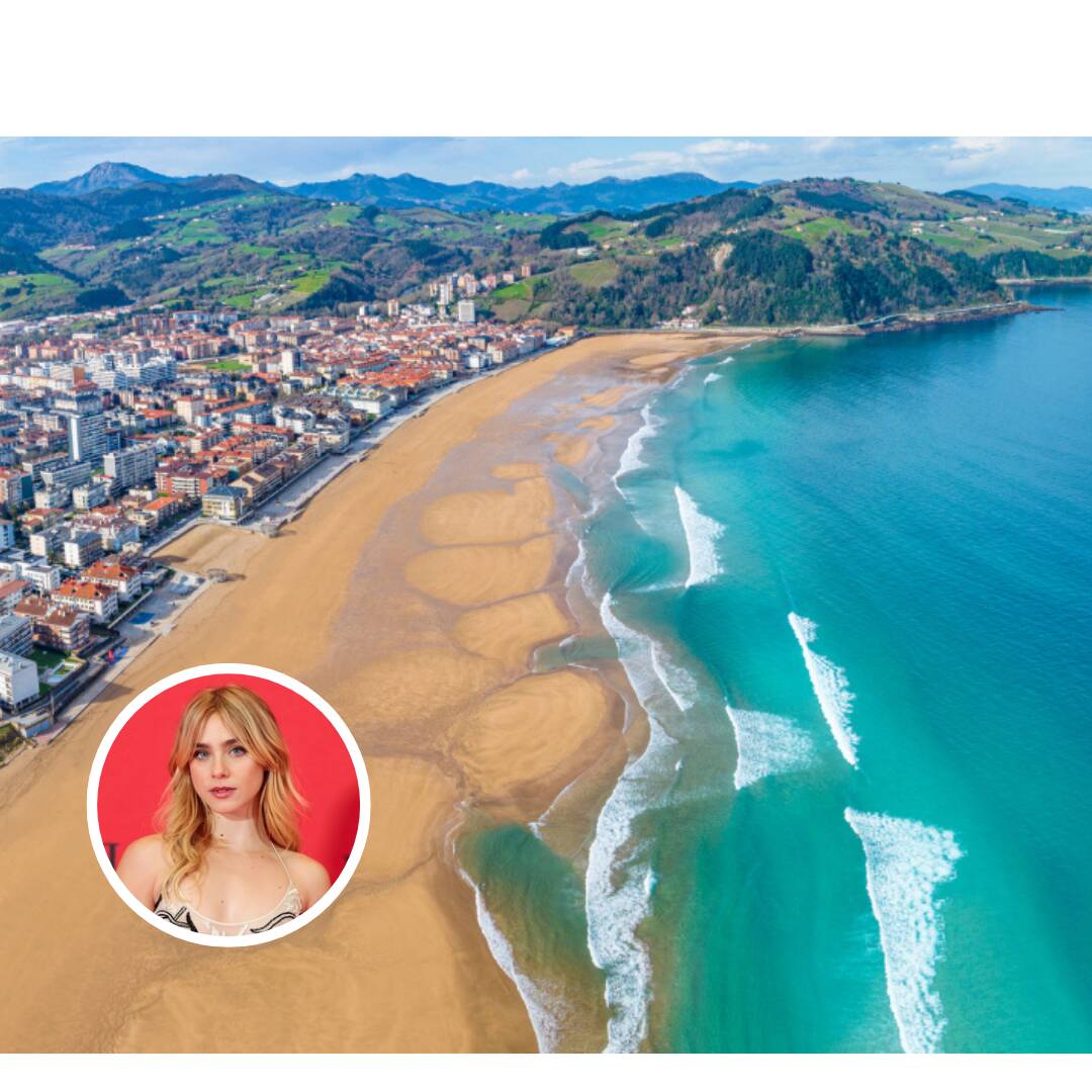 Foto: La actriz Clara Galle eligió a esta localidad referente del surf en Guipúzcoa, para desconectar junto al mar Cantábrico. (Shutterstock)