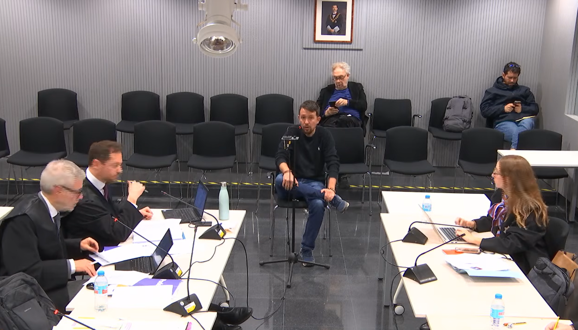 Pablo Iglesias, este miércoles en la Audiencia Nacional.