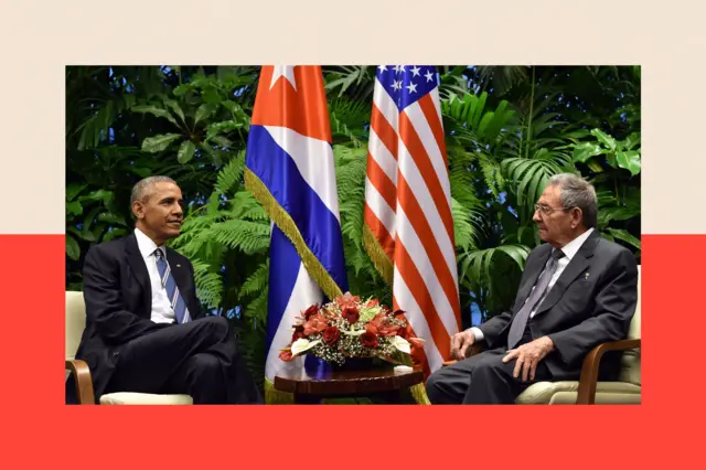 Barack Obama y Raúl Castro.