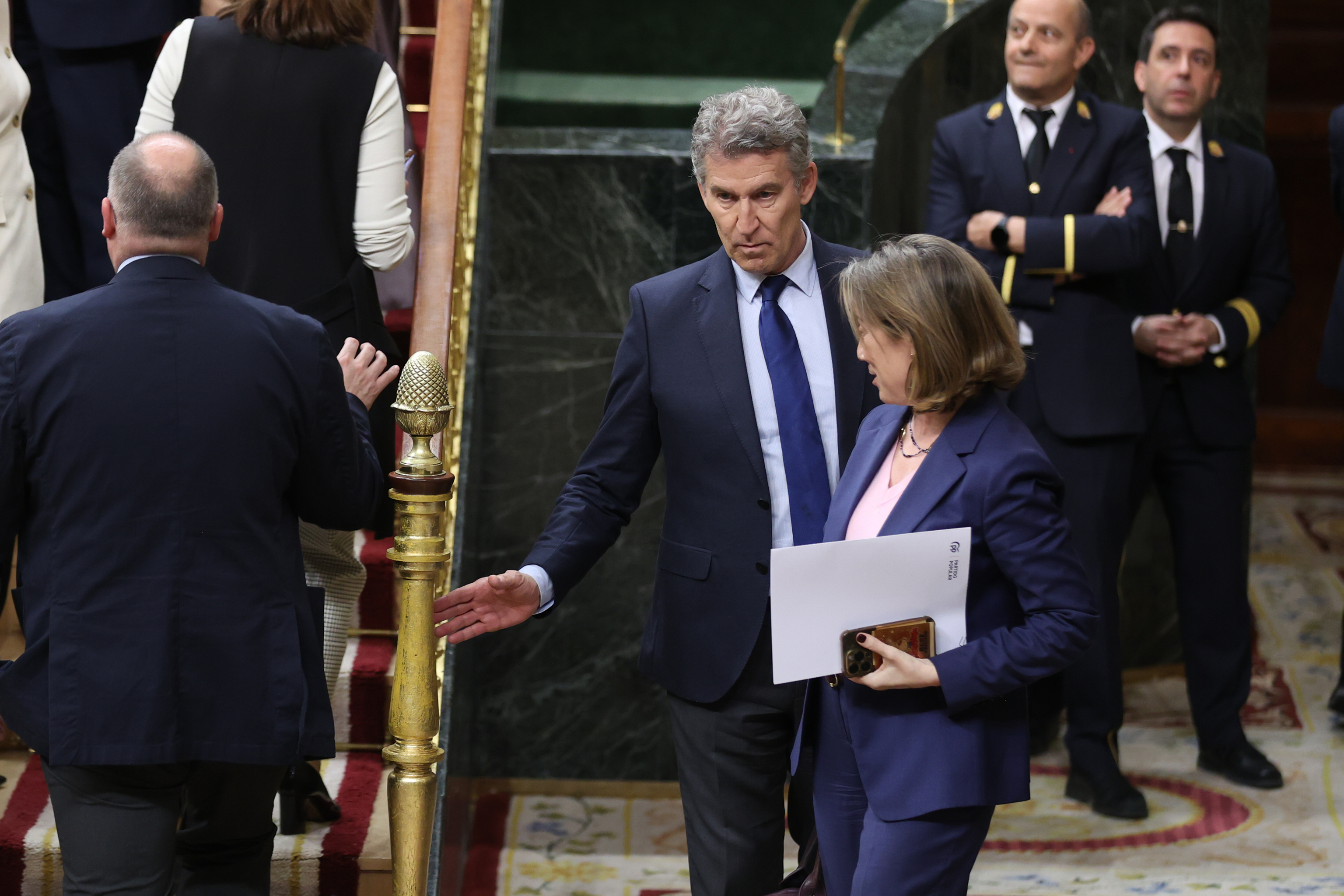 El presidente del PP, Alberto Núñez Feijóo, en el Congreso