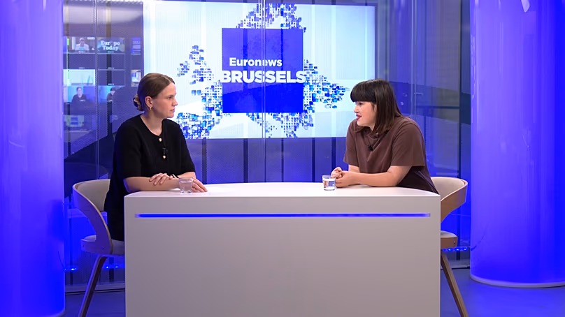 Euronews interviews the My Voice, My Choice initiative after EU announced social fund can be used for cross-border abortion access, Brussels, Belgium, Feb. 27, 2026.