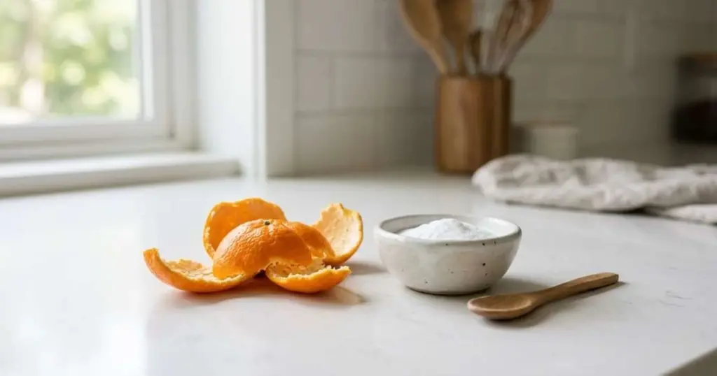Descubre el secreto de la cáscara de mandarina y el bicarbonato para una limpieza casera revolucionaria