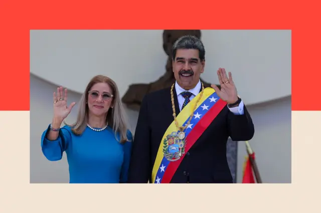 Nicolas Maduro y su esposa Cilia Flores.