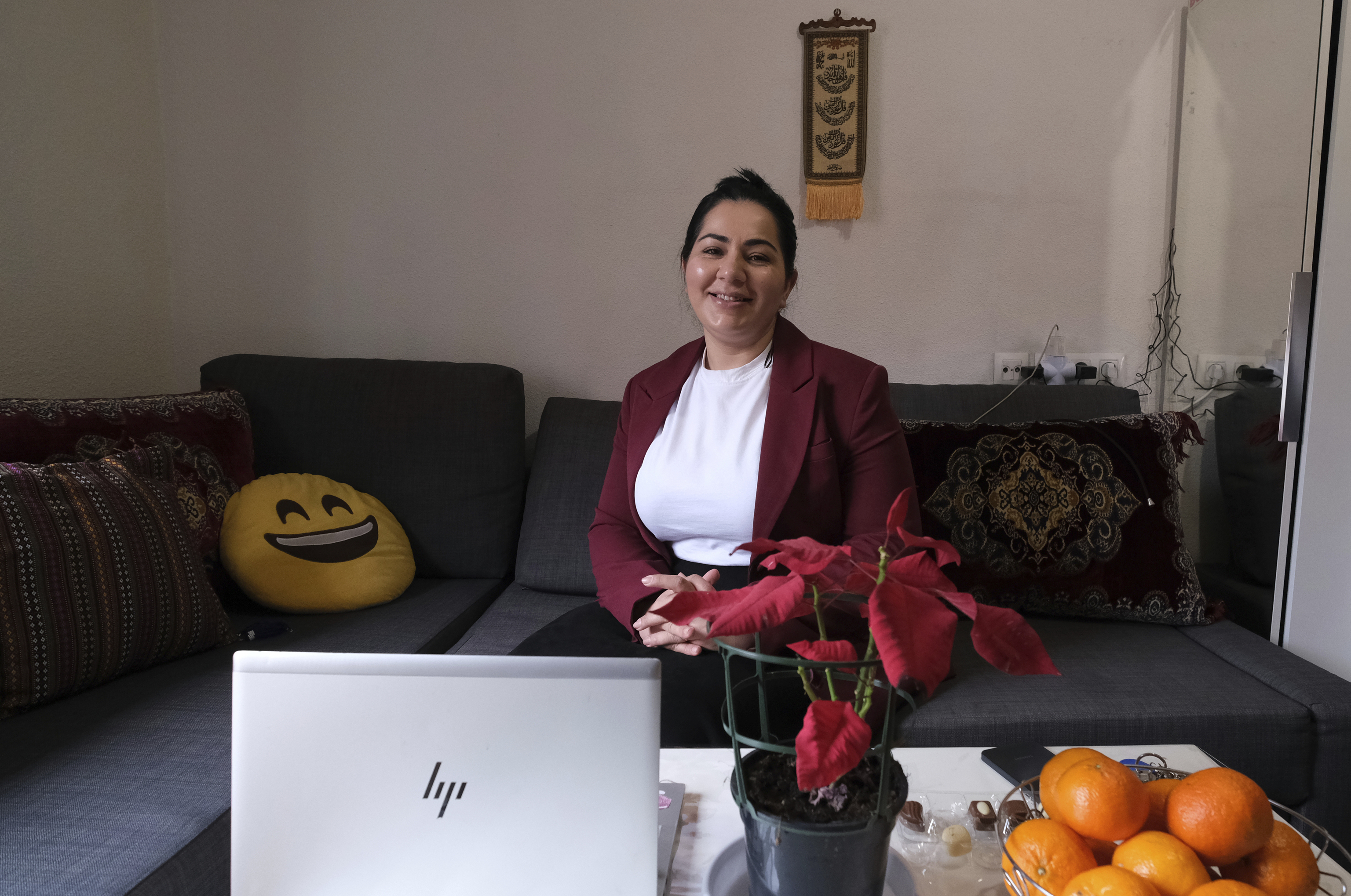 Khadija Amin, en su domicilio en Madrid.