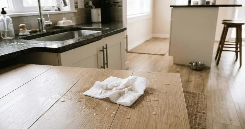 El ingenioso truco del papel toalla en el suelo que protege tu cocina