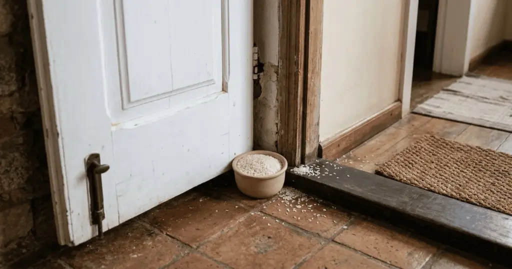 El secreto del arroz crudo tras la puerta para atraer abundancia.