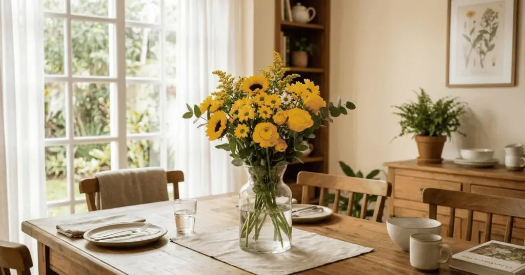El secreto de los centros de mesa amarillos para una casa más feliz