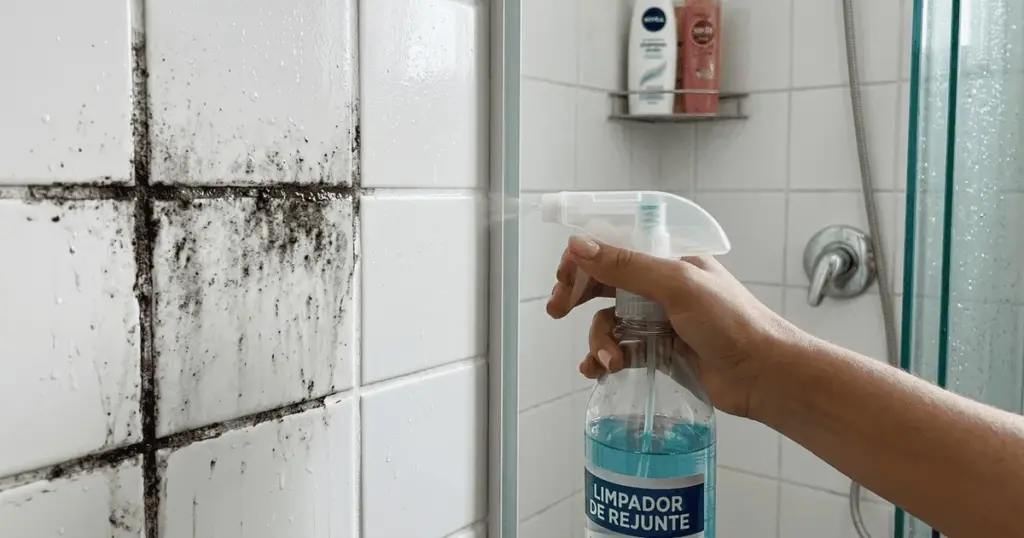 El truco nocturno que blanquea las juntas del baño sin esfuerzo