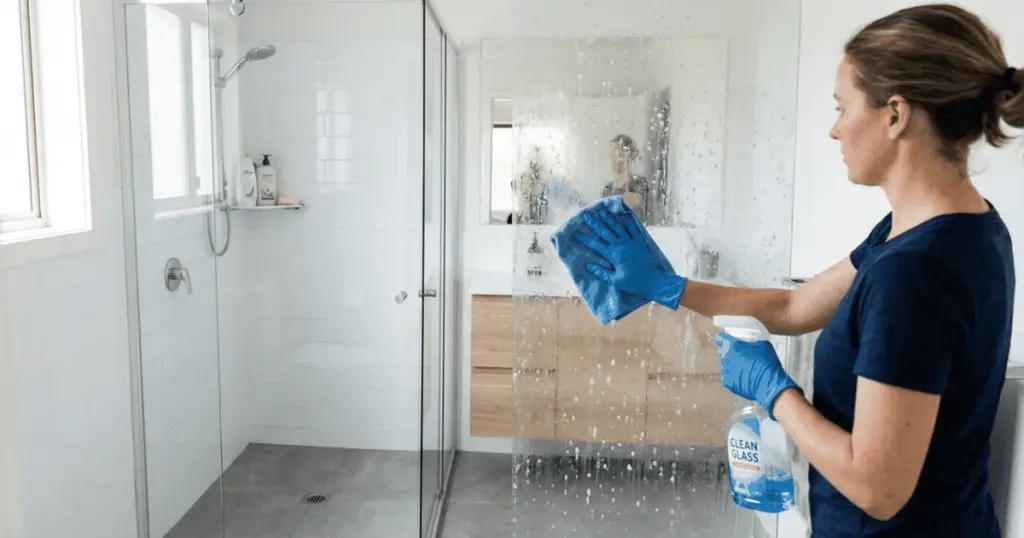El vidrio de tu ducha "desaparece" con esta mezcla casera de vinagre y detergente