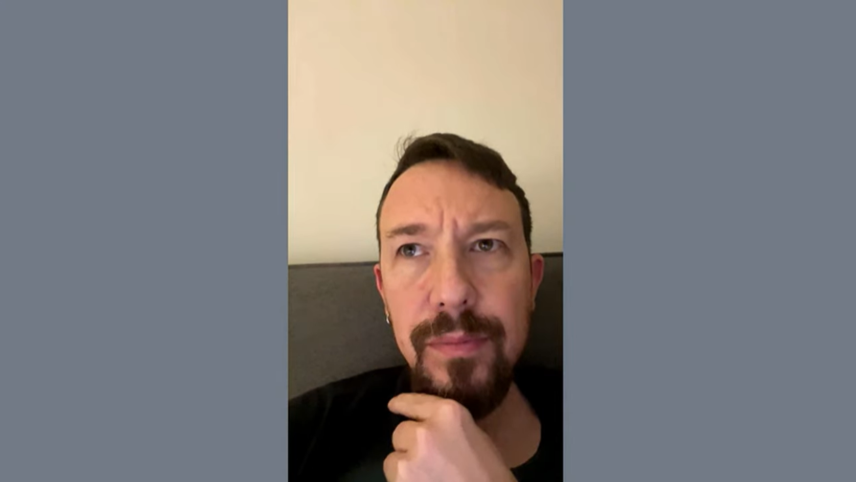 Pablo Iglesias, por videoconferencia en el juicio de la Audiencia Nacional.