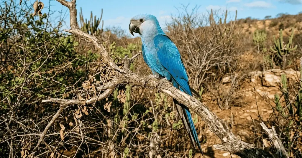 La ararinha-azul, creída extinta por 30 años, regresa a nuestros balcones gracias a la reforestación