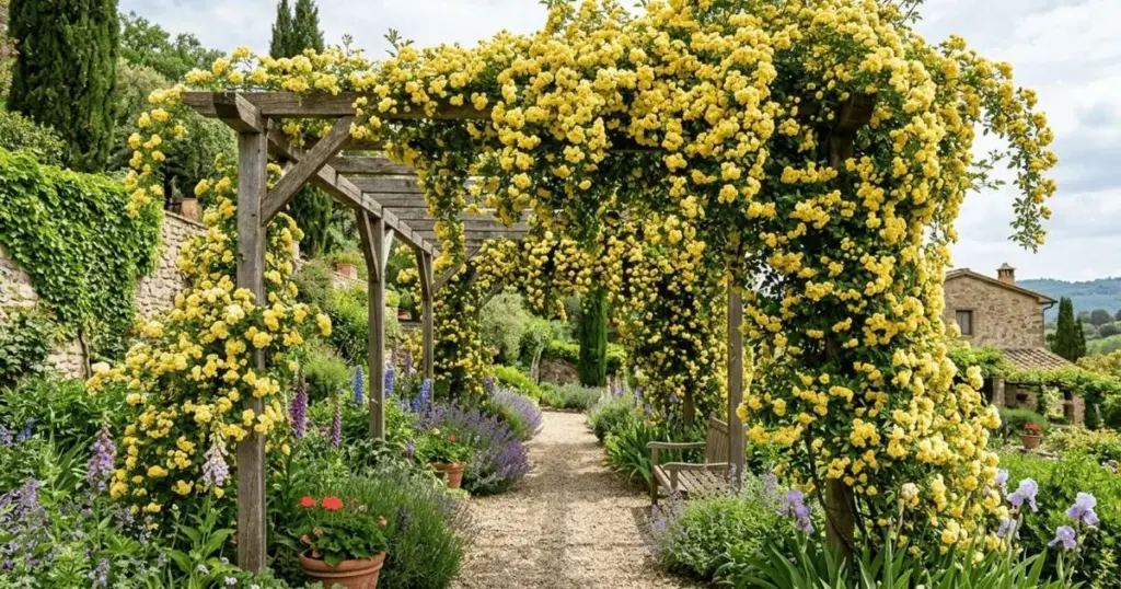 La enredadera dorada que decora tu jardín todo el año: crece rápido, casi sin espinas y embellece al instante