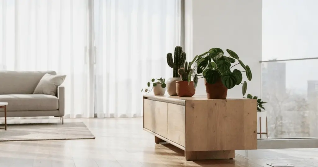 Las 3 plantas perfectas para tu sala que no ensucian el piso