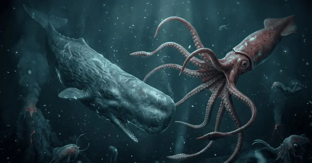 Las cicatrices en los cachalotes revelan la guerra silenciosa y milenaria contra calamares gigantes