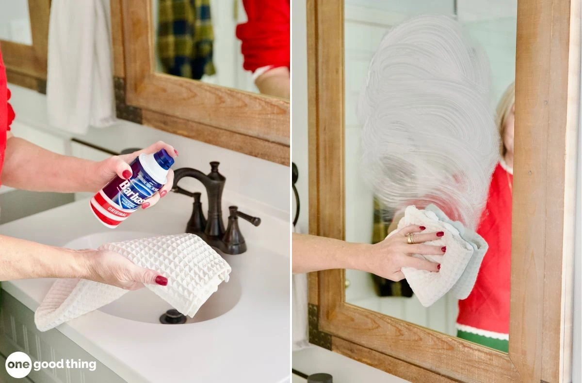 Limpia el espejo con Vinagre y Acondicionador de cabello para eliminar la cal - image 1