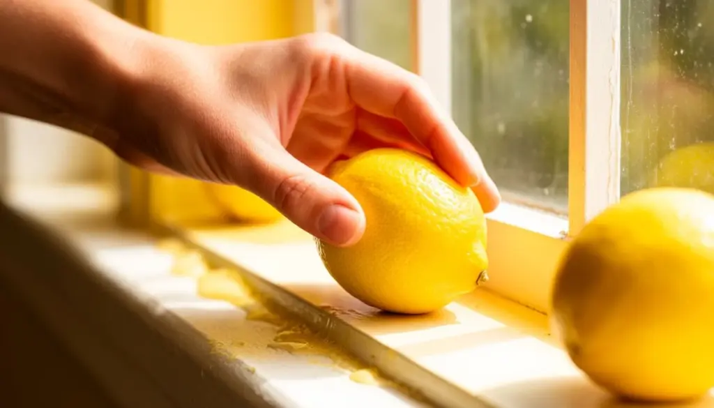 Limpia marcos de ventanas de plástico amarillentos con limón y vinagre