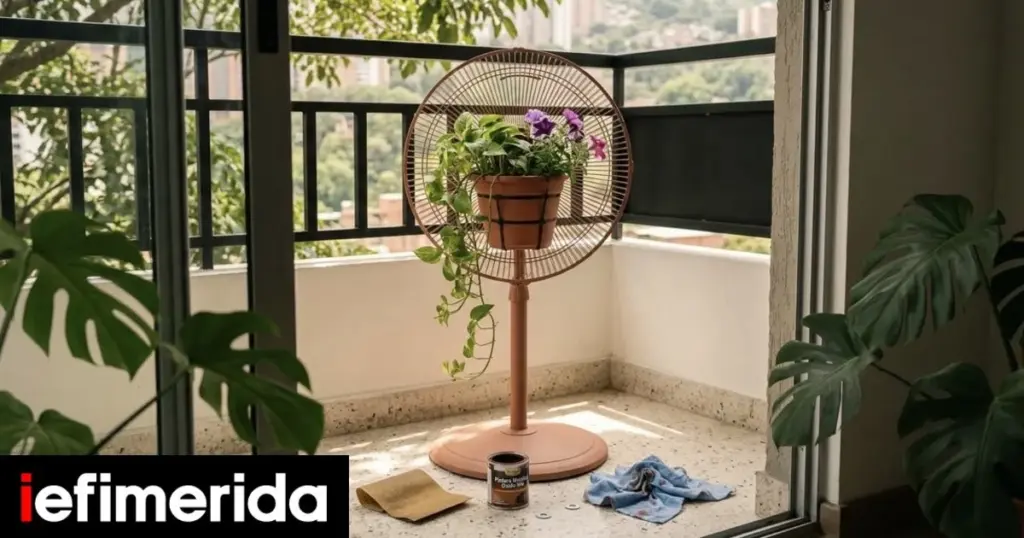 No tires tu viejo ventilador: el truco para crear una maceta de diseño