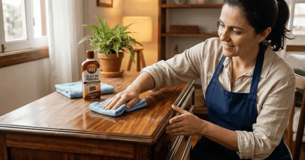 Olvídate del abrillantador: una gota de aceite de peroba en tu paño seco transforma tus muebles polvorientos
