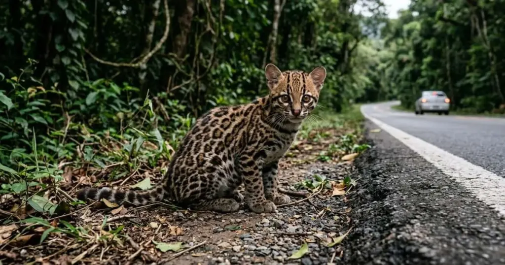 Rescate de una ocelote: del arcén a la vida silvestre