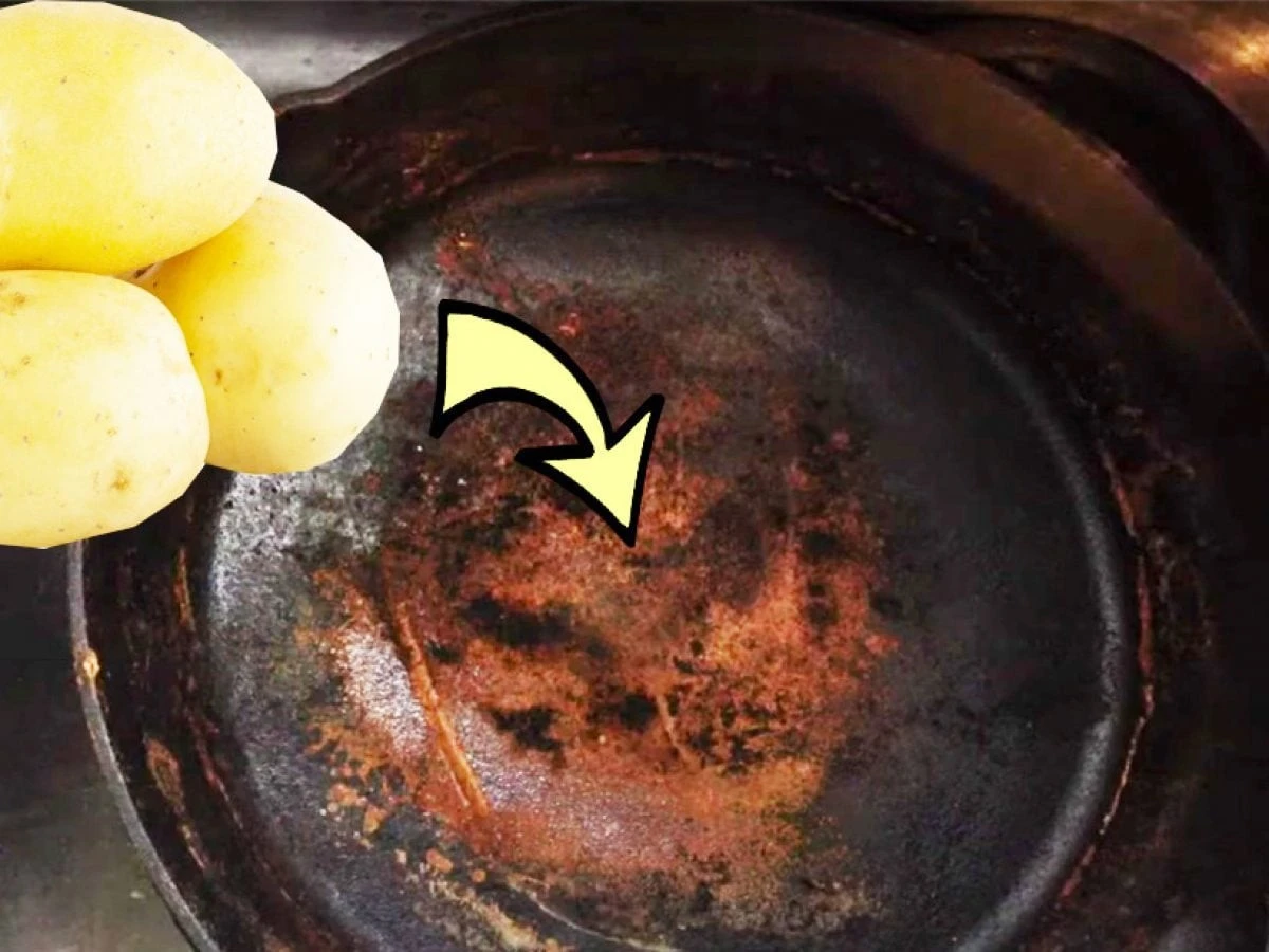 Sartenes con óxido: el truco de la cáscara de papa y bicarbonato de sodio - image 1