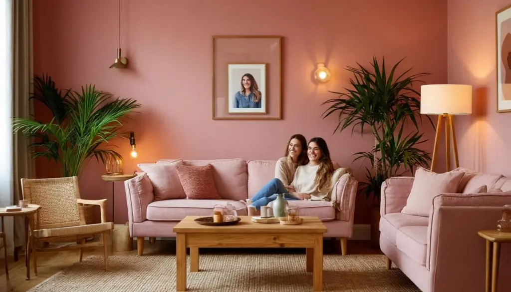 Susanna Laine crea calma con tonos rosa y muebles de pino Veke