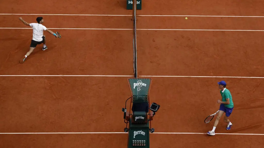 Carlos Alcaraz, durante la final de Roland Garros contra Sinner