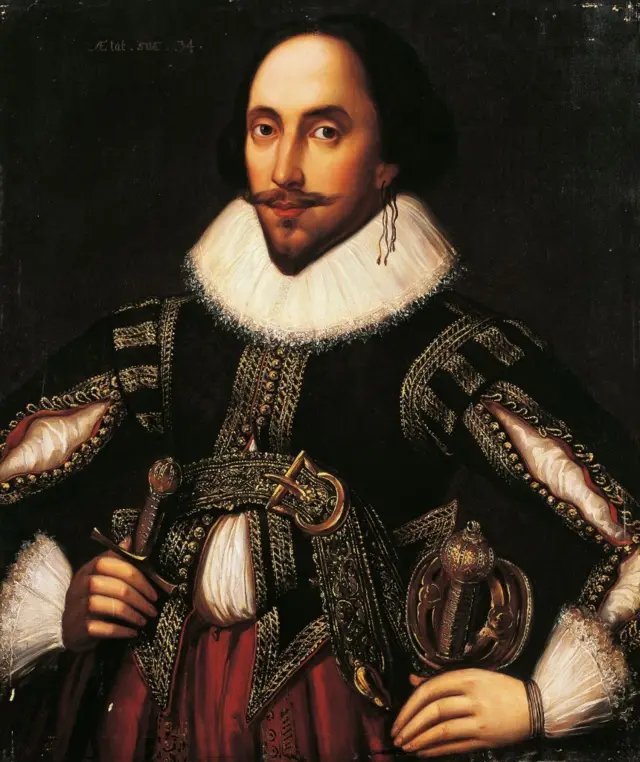 William Shakespeare. Óleo sobre lienzo de Louis Coblitz, 1847.