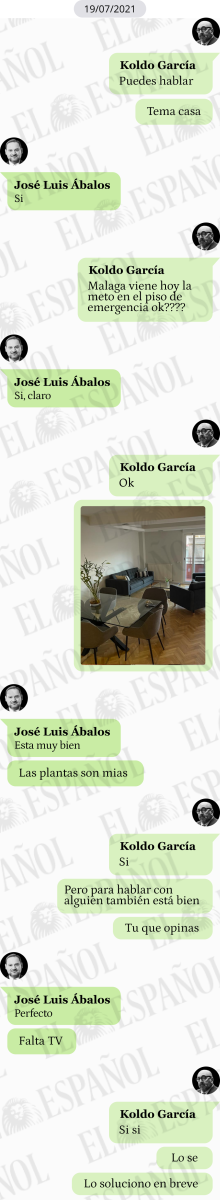 Conversación entre Koldo García y José Luis Ábalos